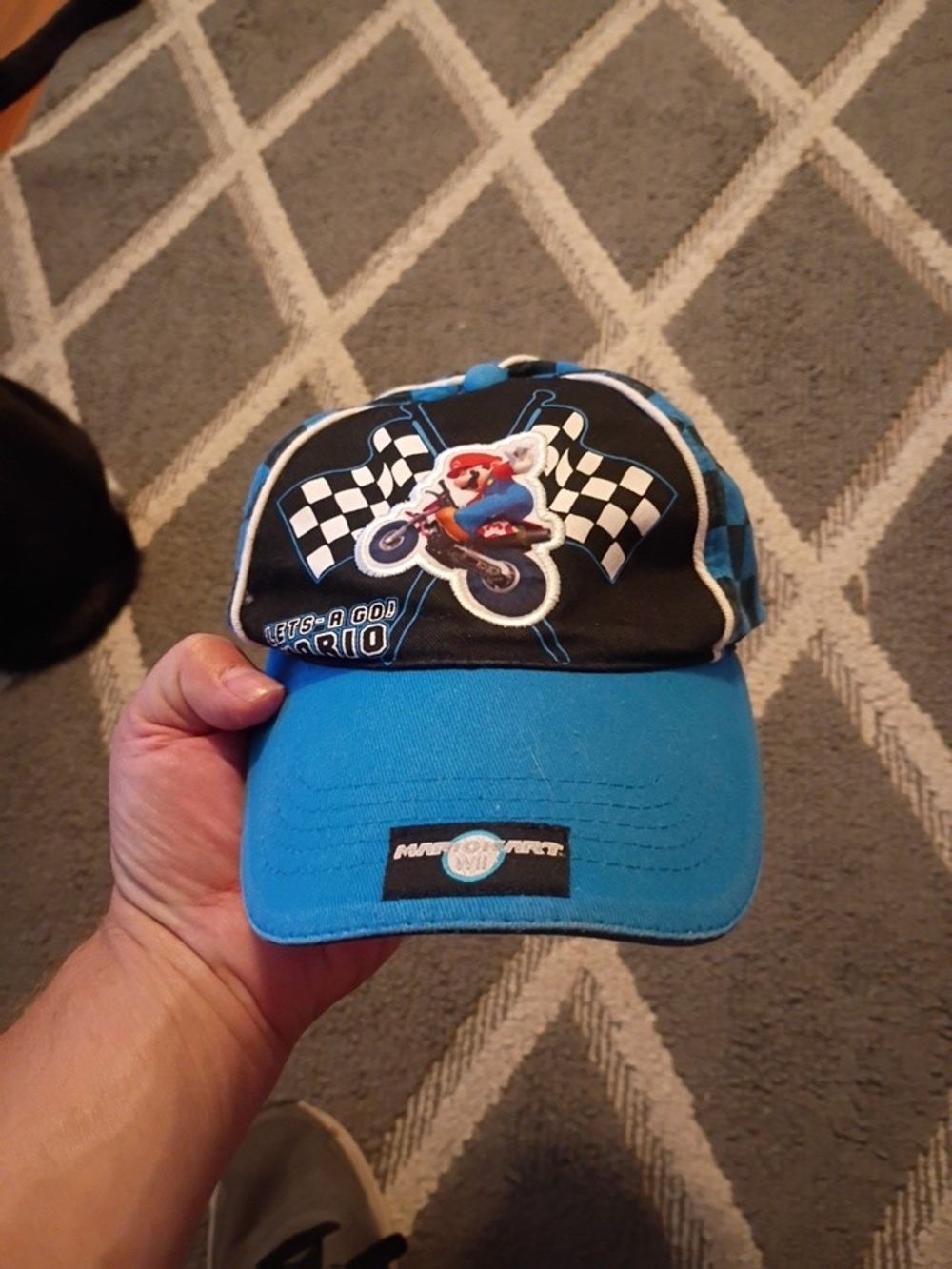 Nintendo Blue and Black Mario Motorcycle Racing Cap